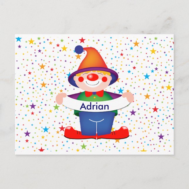 Clown Postkarte (Vorderseite)