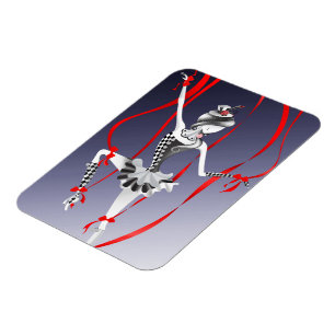 Clown Puppet Ballerina Red Ribbon Kühlschrankmagne Magnet