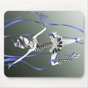 Clown Puppet Blue Ribbon Mouse Pad Mousepad