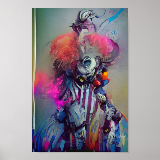 CLOWN QUEEN Fantasy Art Illustrations Poster (Vorne)