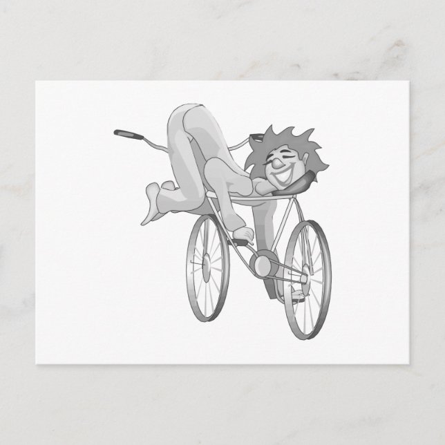 Clown Rad rückwärts Postkarte (Vorderseite)