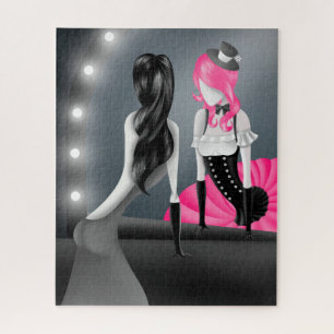 Clown Reflection Pink Hair Jigsaw Puzzle
