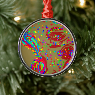 Clown-Rentier Ornament Aus Metall