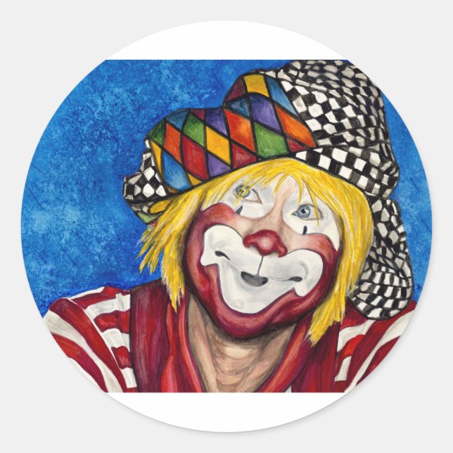 Clown Ron Maslanka AKA Sam The Clown Runder Aufkleber (Vorderseite)