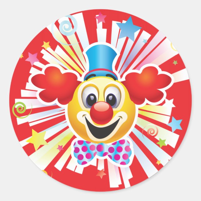 Clown Runder Aufkleber (Vorderseite)