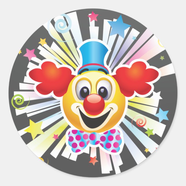 Clown Runder Aufkleber (Vorderseite)