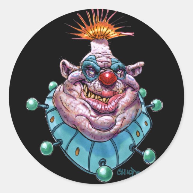 Clown Runder Aufkleber (Vorderseite)
