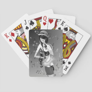 Clown Saxophonist Monochrome Playing Cards Spielkarten