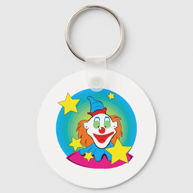 Clown sehende Sterne Schlüsselanhänger (Vorderseite)