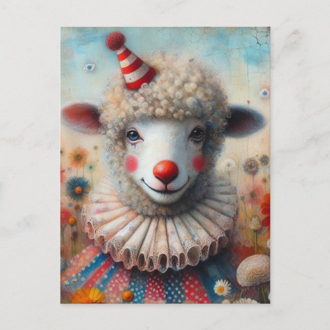 Clown Sheep Postkarte (Vorderseite)