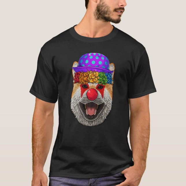 Clown Shiba Inu Circus Carnival Costume Theme Part T-Shirt (Vorderseite)