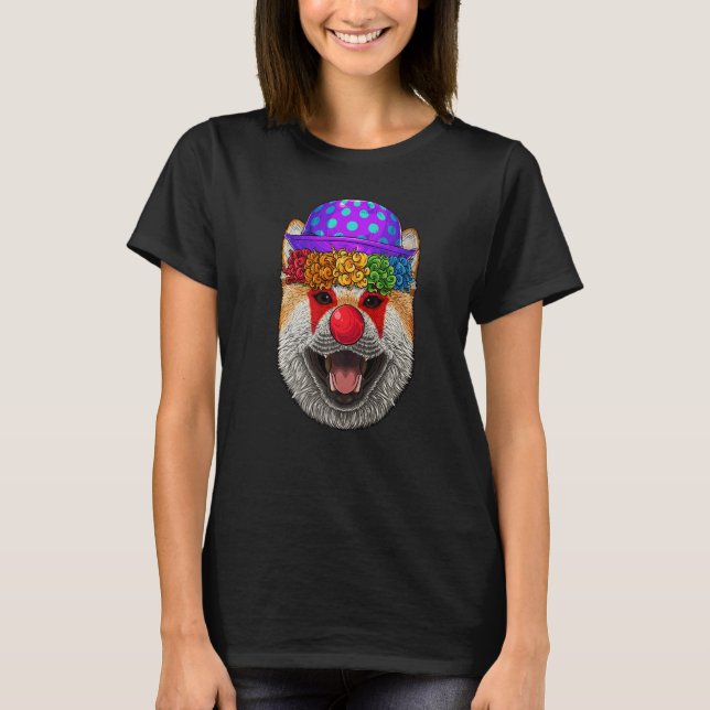 Clown Shiba Inu Circus Carnival Costume Theme Part T-Shirt (Vorderseite)