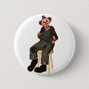 Clown-sitzende Knöpfe Button