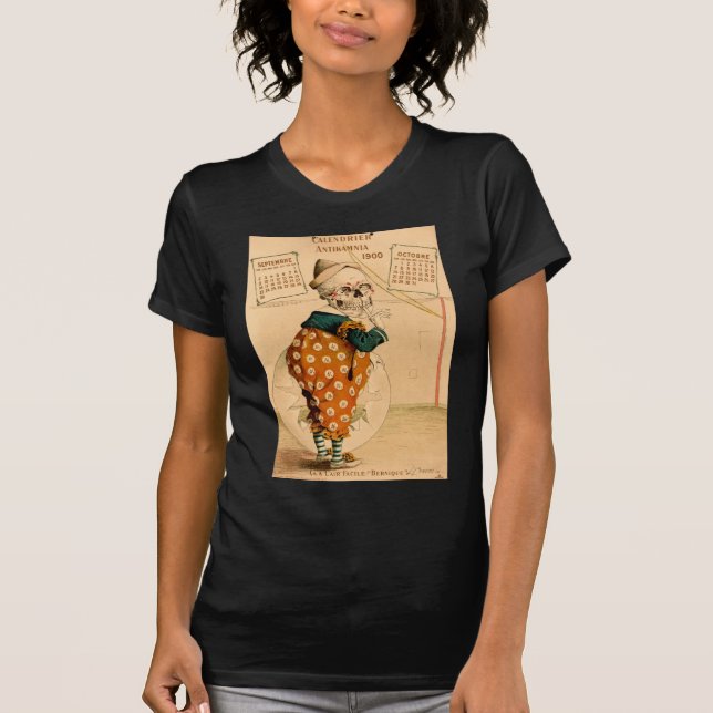 Clown-Skeleton Vintage Illustration T-Shirt (Vorderseite)