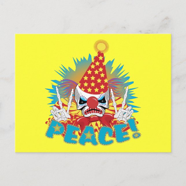 Clown Skull Postkarte (Vorderseite)