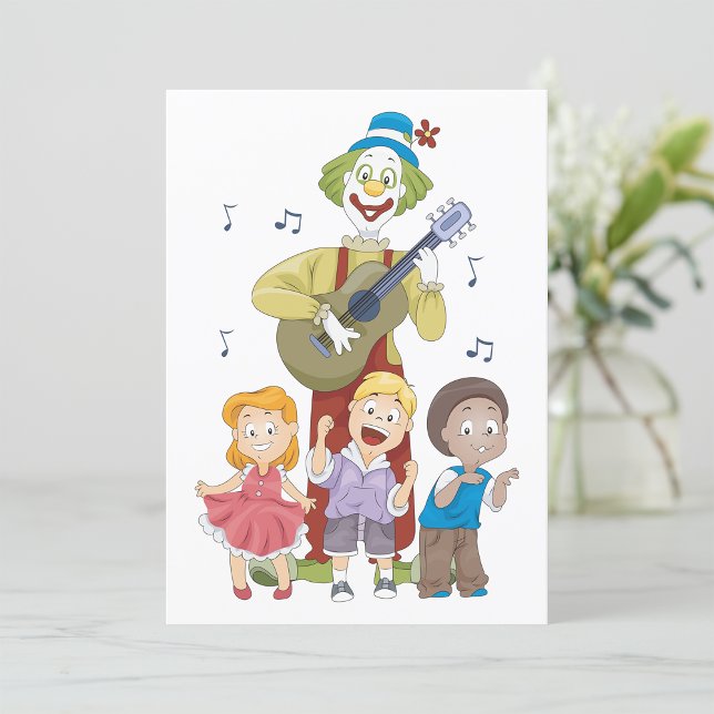 Clown spielt Gitarre Einladung (Von Creator hochgeladen)