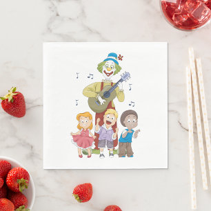 Clown spielt Gitarre Serviette