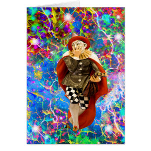 Clown Troubadour Geburtstagskarte