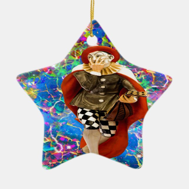 Clown Troubadour Keramikornament (Vorne)