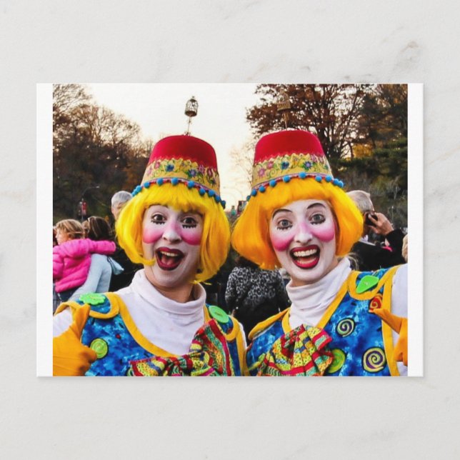 Clown Twiins Postkarte (Vorderseite)