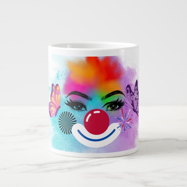 Clown und Make-up Jumbo-Tasse (Vorderseite)