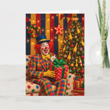Clown-Weihnachten & Gummihuhn-Baum-Karte
