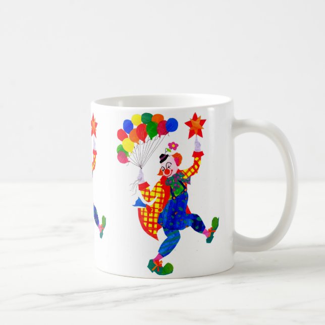 'Clown' weiße Tasse (Rechts)