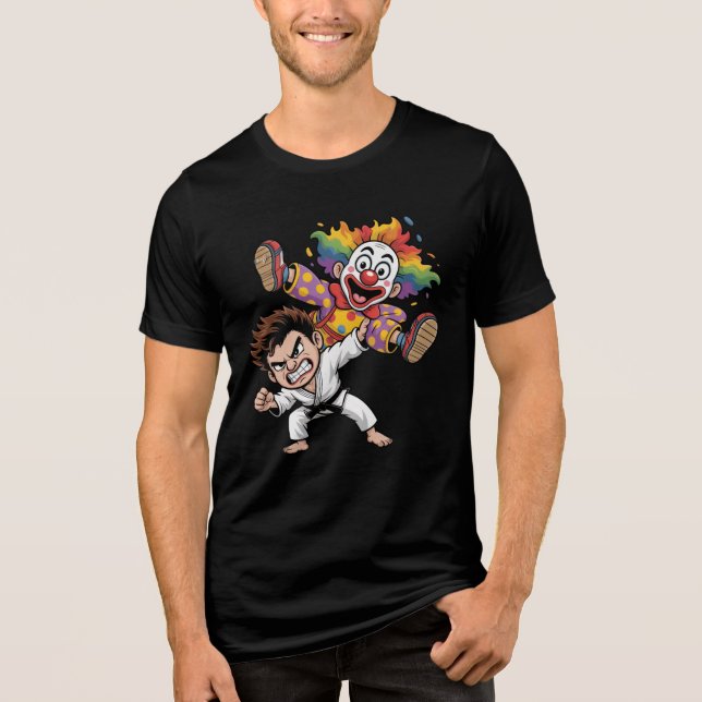 Clown wird herumgeworfen Tri-Blend shirt (Vorderseite)