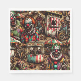 Clown Zombie Halloween Serviette