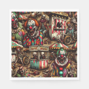 Clown Zombie Halloween Serviette