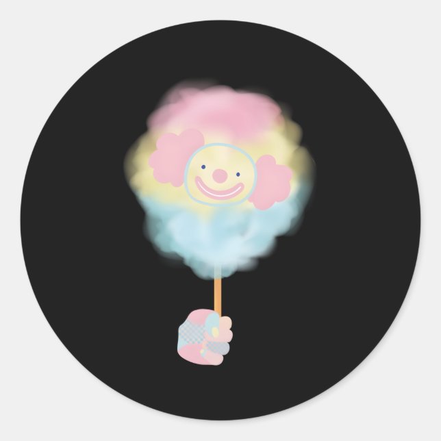 Clowncotton Candy Runder Aufkleber (Vorderseite)