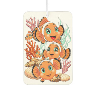 Clownfisch Cartoon süß Familie Unterwasser Autolufterfrischer