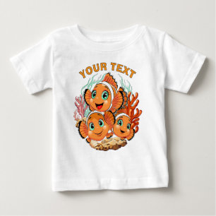 Clownfisch Cartoon süß Familie Unterwasser Baby T-shirt
