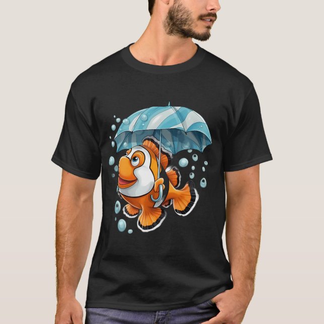 Clownfisch hält einen Regenschirm T-Shirt (Vorderseite)