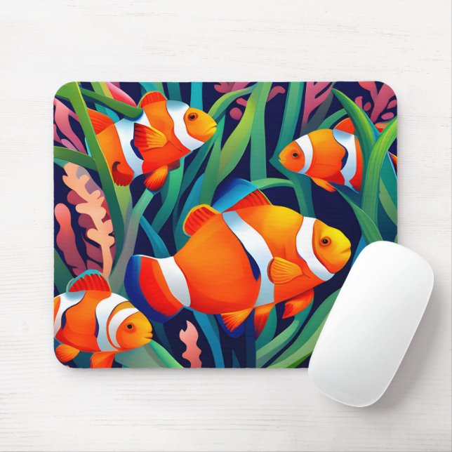Clownfisch in Meeresalgen Mousepad (Mit Mouse)