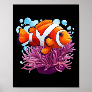 Clownfisch tanzen im Meeresanemon Poster