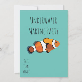 Clownfisch Unterwasser-Party Einladung