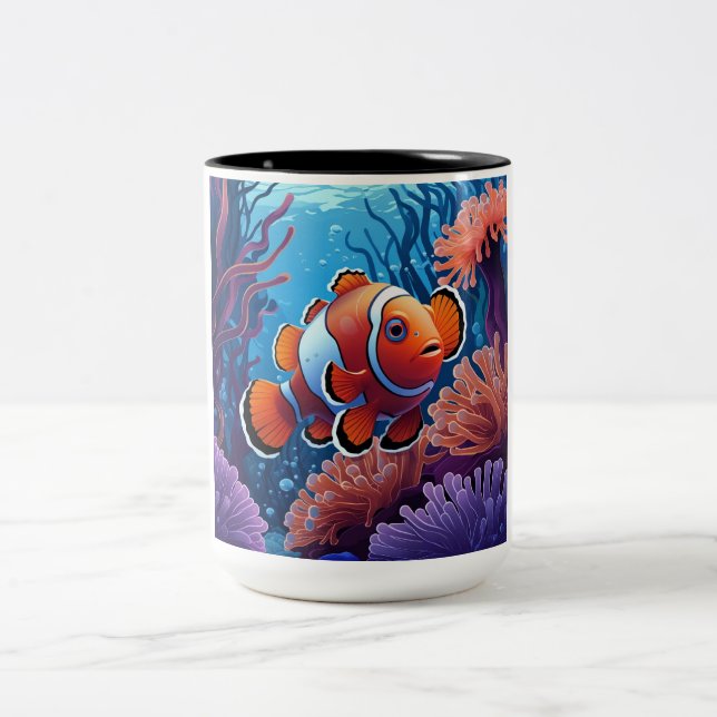 Clownfisch Zweifarbige Tasse (Mittel)