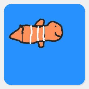 Clownfischaufkleber Quadratischer Aufkleber