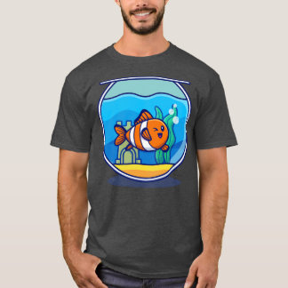 Clownfische schwimmen im Aquarium Cartoon T-Shirt