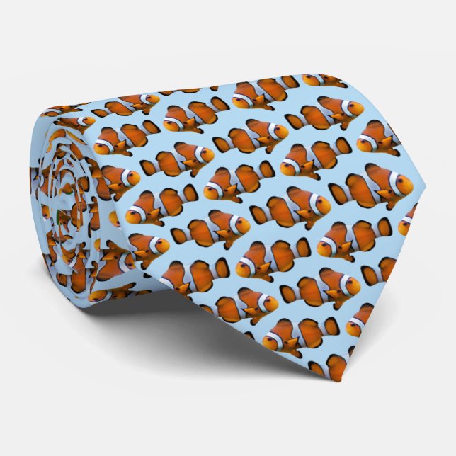 Clownfish Frenzy Krawatte (Light Blue) (Gerollt)