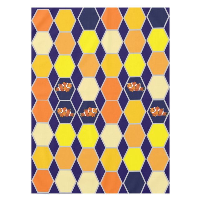 Clownfish Handgezeichnete Kunst Tischdecke (Vorderseite)