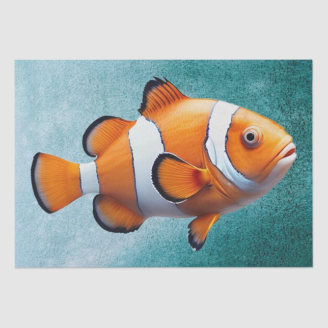 Clownfish Wasserfarbe Seidenpapier (Vorderseite)
