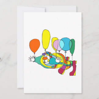 Clownflug mit Ballon