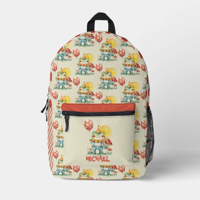Clownfrösche Niedlicher Cotattore Name Bedruckter Rucksack (Vorderseite)
