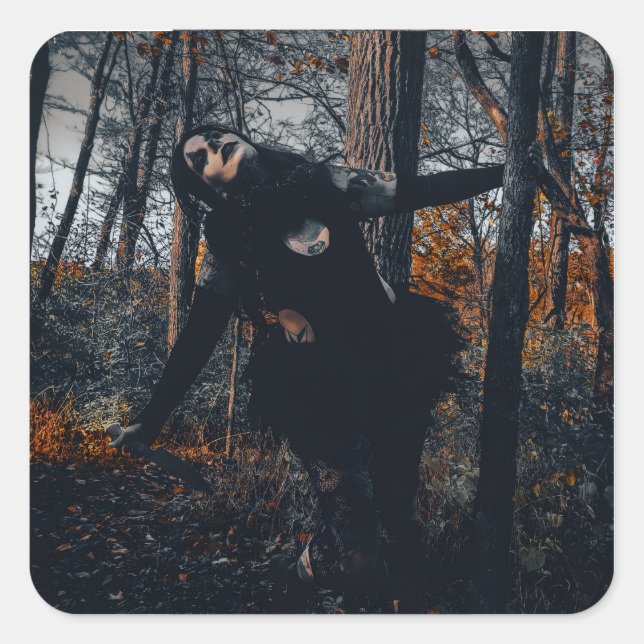 Clownin' Around In Da Woods Quadratischer Aufkleber (Vorderseite)