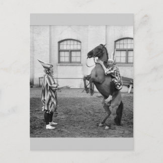 Clowning auf einem Pferd, 1915 Postkarte