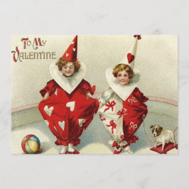 Clownkinder Einladung zur Hochzeit von Herzchen