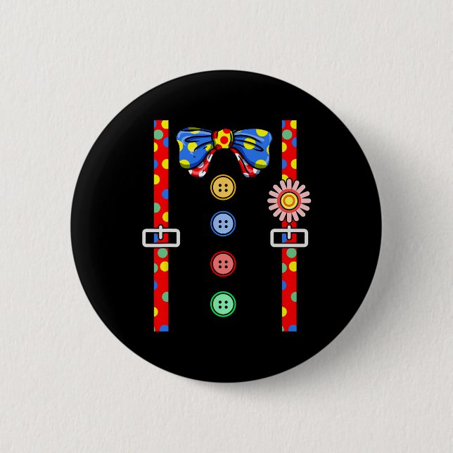 Clownkostüm Halloween Button (Vorderseite)