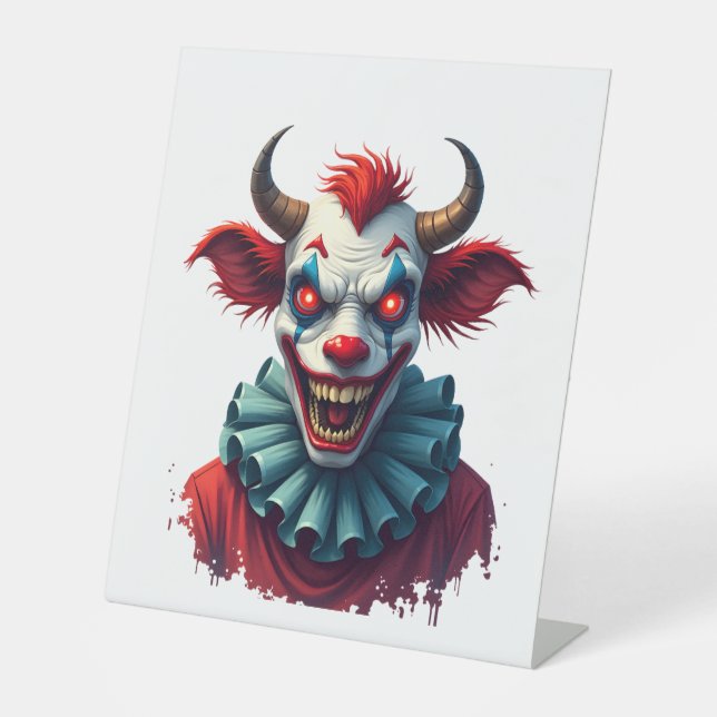 Clownkuh des Terrors Sockelschild (Vorderseite)